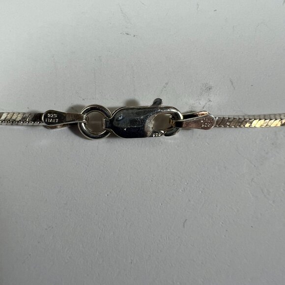 Sterling Silver Snake Chain Necklace 18 Inches 925 Italy Lobster Clasp Minimalis - Picture 3 of 3